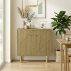 Oak Buffet Sideboard with Gold Legs - detail view 3