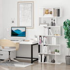White Bookshelf | Extra-Tall Tree-Shape Open Shelf for Home Office