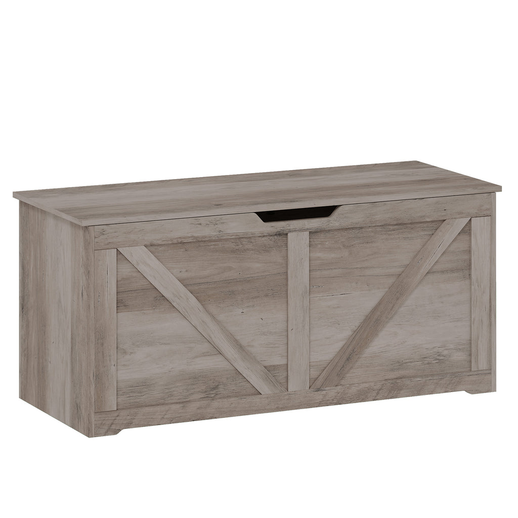Grey Wood Grain Storage Chest - angle view