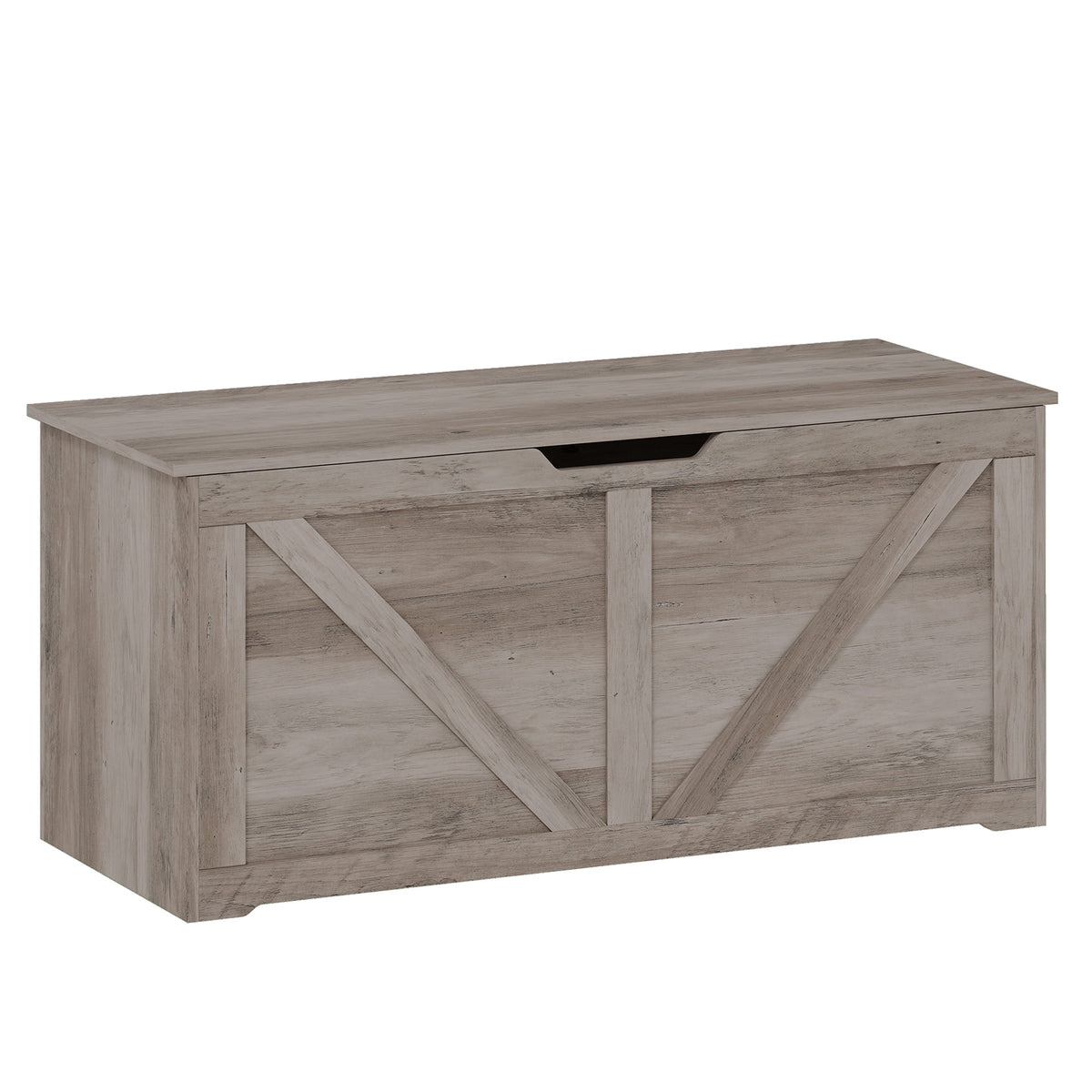 Grey Wood Grain Storage Chest - angle view