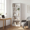 White 5-Tier Bookcase | 69.3" Tall Adjustable Shelf Storage Unit