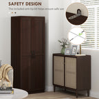 Dark Brown 5-Tier Kitchen Storage Cabinet | 63" Pantry Cabinet with Adjustable Shelves