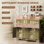 Grey Barn Door Sideboard | 47.2" Buffet Cabinet with Drawers and Adjustable Shelves