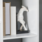 White Wooden Bookshelf with Drawer | 62.2" Tall Freestanding Bookcase for Home Office