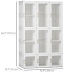 Foldable Modular Wardrobe | 9-Cube Portable Closet with Clear Doors