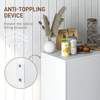 White Kitchen Sideboard Cabinet | 46.1" Push-Open Coffee Bar with Drawers