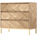 Natural Wood Chest of Drawers - angle view