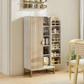 White Kitchen Pantry Cabinet | 47" Freestanding Storage Cabinet with 12 Door Shelves