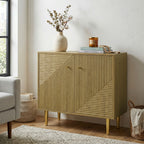 Oak Buffet Sideboard with Gold Legs - lifestyle view 2