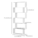 White Bookshelf | Extra-Tall Tree-Shape Open Shelf for Home Office