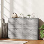 Grey Shoe Storage Cabinet | 45.5" Wide Entryway Cabinet with 4 Flip Drawers