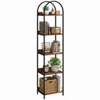 Rustic Brown Arched Bookshelf - detail view 6