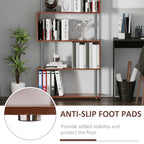 Walnut S-Shaped Wooden Bookcase - detail view 2