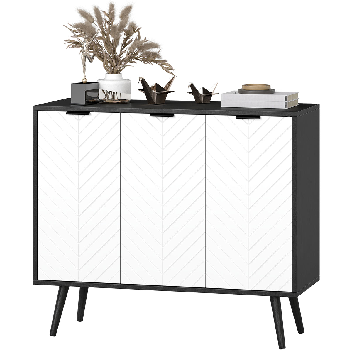 Modern Black Buffet Sideboard - angle view