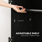 Modern Black Buffet Sideboard - detail view
