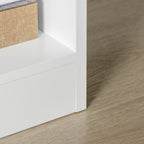 White Wooden Bookshelf with Drawer | 62.2" Tall Freestanding Bookcase for Home Office