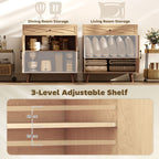 Modern Oak Buffet Sideboard with Patterned Doors - dimensions
