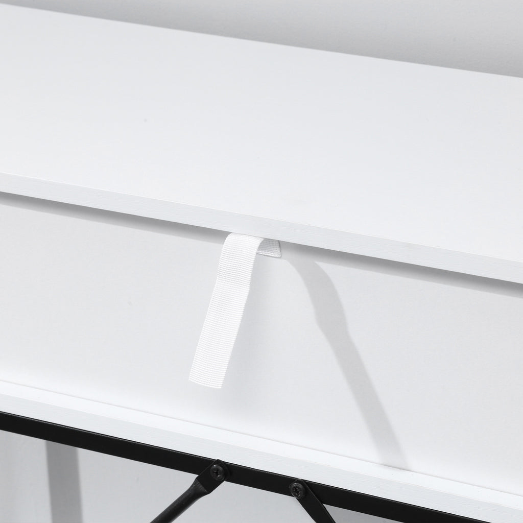 White Console Table with Drawers | 39.25" Entryway Table with Storage Shelf