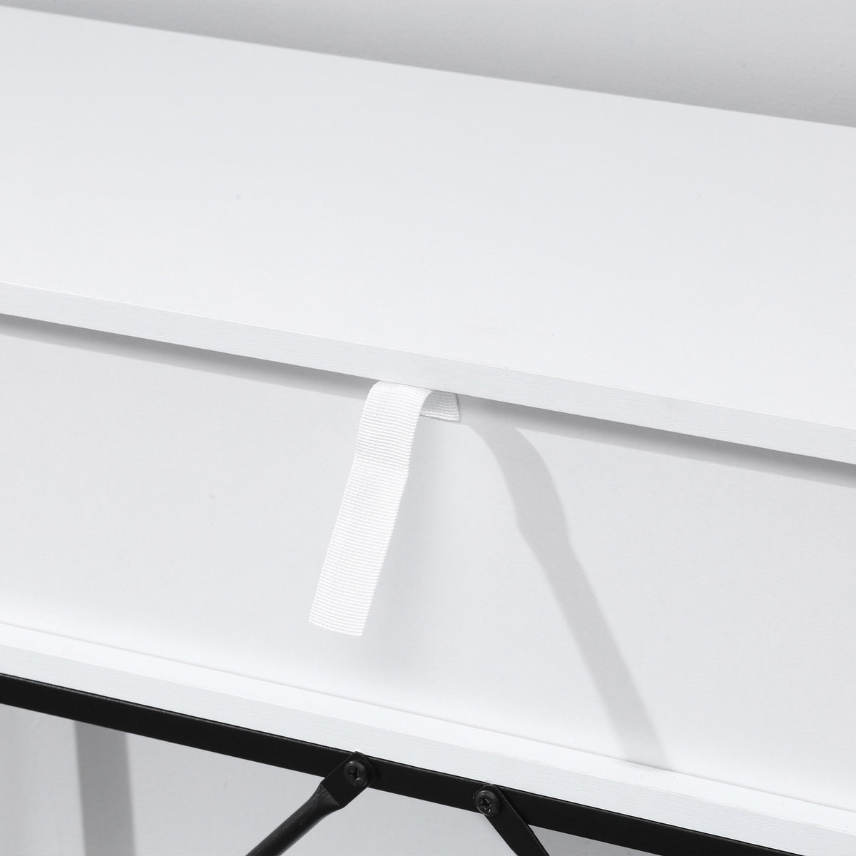 White Console Table with Drawers | 39.25" Entryway Table with Storage Shelf
