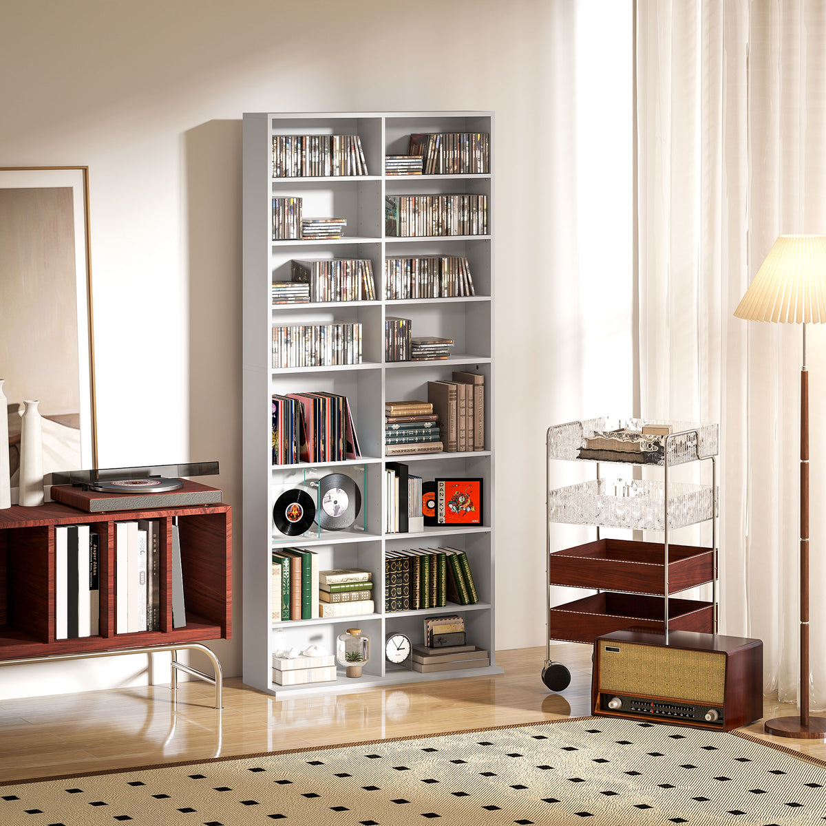 White Bookshelf | Multi-Cube Storage Shelf for Books & Decor