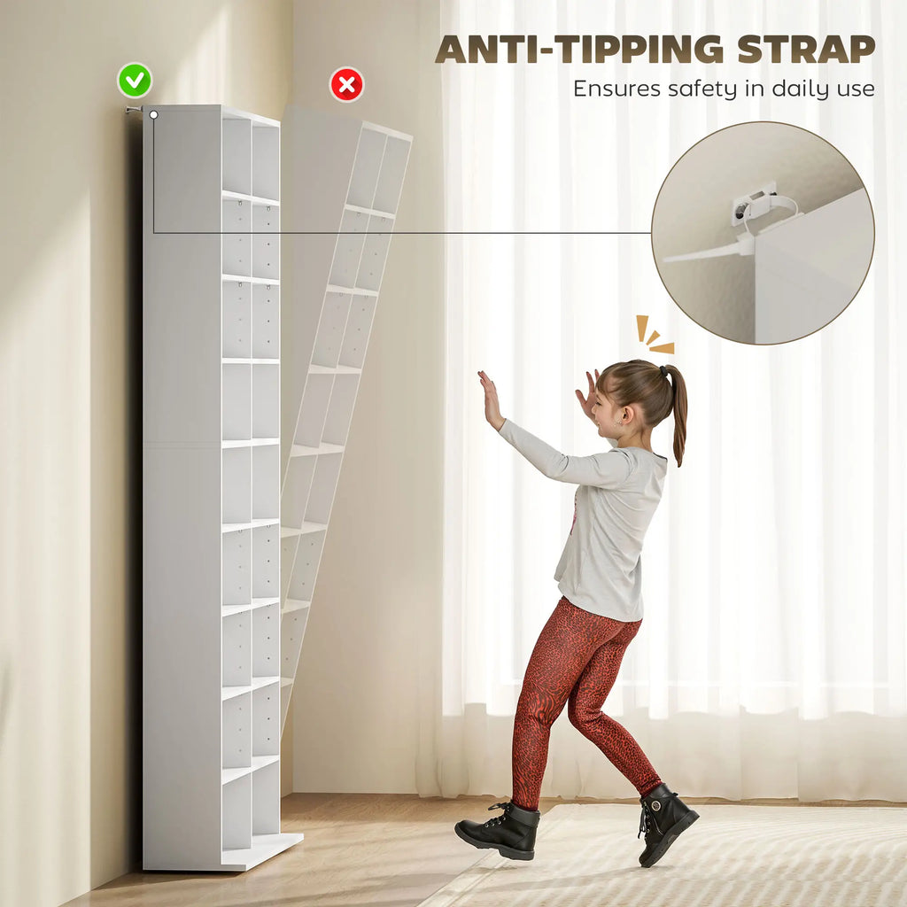 White Bookshelf | Multi-Cube Storage Shelf for Books & Decor
