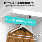White Portable Wardrobe | 53.5" Foldable Plastic Closet with 5 Compartments and Hanging Rod