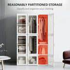 Foldable Modular Wardrobe | 9-Cube Portable Closet with Clear Doors