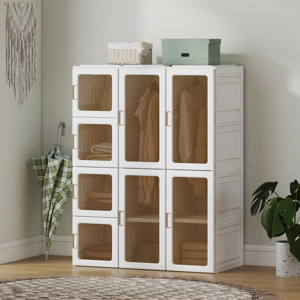 Portable Foldable Wardrobe | 9-Cube Modular Closet System