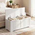 White Storage Trunk | Flip-Top Bedroom Storage Bench