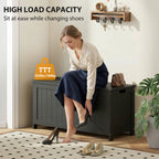 Charcoal Grey Storage Bench | Entryway & Bedroom Storage Chest