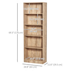 Nature Wood 5-Tier Bookcase | 69.25" Tall Adjustable Shelf Storage Unit