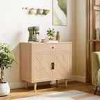 Modern Oak Buffet Sideboard with Patterned Doors - lifestyle view 2