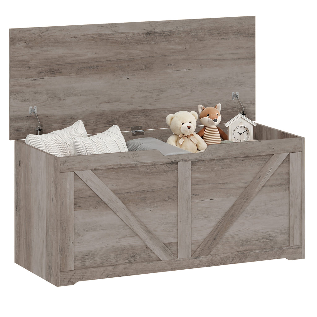 Grey Wood Grain Storage Chest - detail view 6
