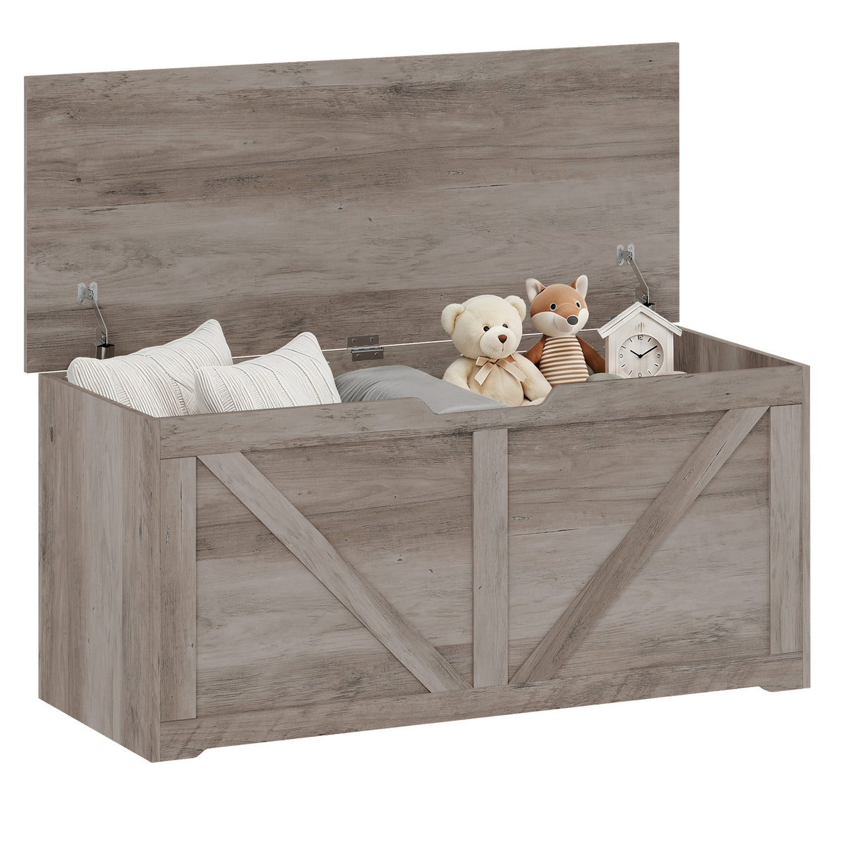 Grey Wood Grain Storage Chest - detail view 6
