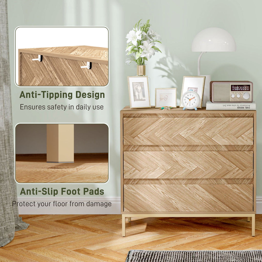 Natural Wood Chest of Drawers - detail view 2