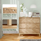 Natural Wood Chest of Drawers - detail view 2