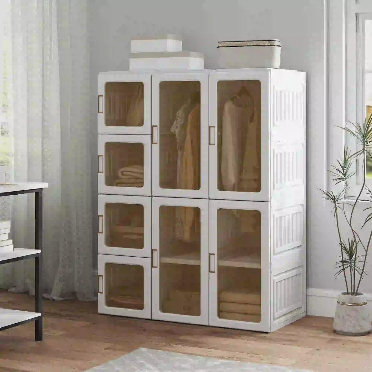 Portable Foldable Wardrobe | 9-Cube Modular Closet System