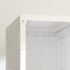 White Portable Wardrobe | 53.5" Foldable Plastic Closet with 5 Compartments and Hanging Rod
