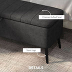 Charcoal Storage Ottoman | Entryway & Bedroom Storage Bench