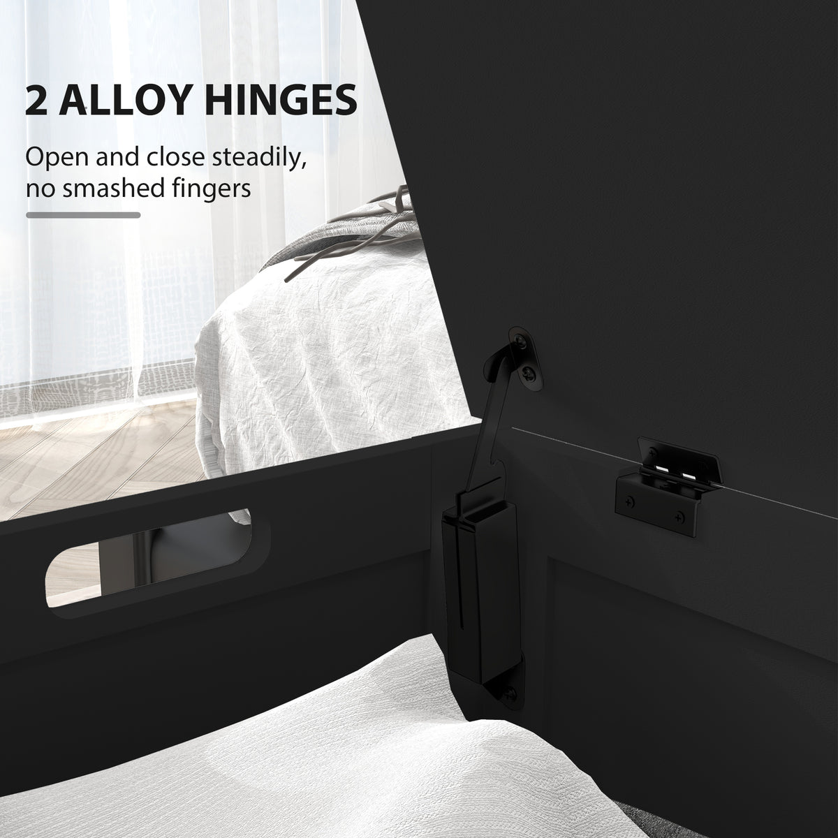 Charcoal Grey Storage Bench | Entryway & Bedroom Storage Chest