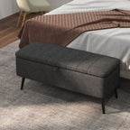 Charcoal Storage Ottoman | Entryway & Bedroom Storage Bench
