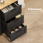 Black Modern Buffet Sideboard | 47.2" Wide Cabinet with Soft-Close Doors and 3 Drawers