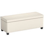 Ivory Storage Ottoman | Ribbed Bedroom Storage Bench