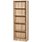 Nature Wood 5-Tier Bookcase | 69.25" Tall Adjustable Shelf Storage Unit