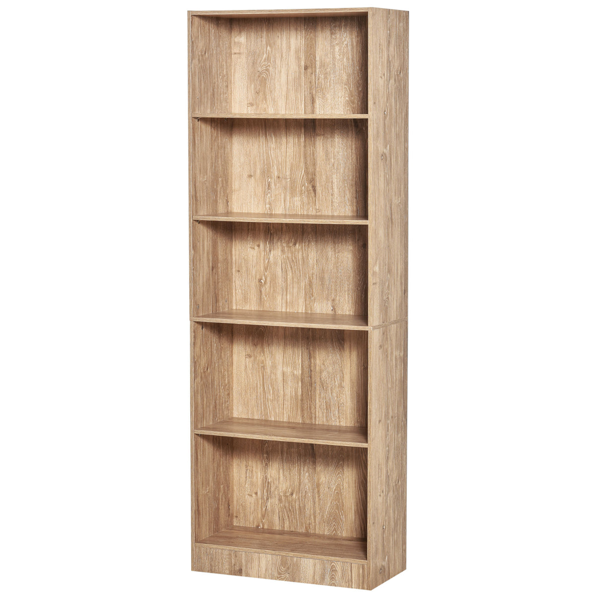 Nature Wood 5-Tier Bookcase | 69.25" Tall Adjustable Shelf Storage Unit