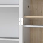White Kitchen Pantry Cabinet | 47" Freestanding Storage Cabinet with 12 Door Shelves