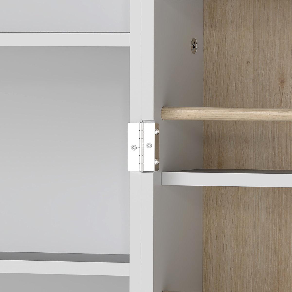 White Kitchen Pantry Cabinet | 47" Freestanding Storage Cabinet with 12 Door Shelves