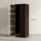 Dark Brown 5-Tier Kitchen Storage Cabinet | 63" Pantry Cabinet with Adjustable Shelves