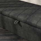 Charcoal Storage Ottoman | Entryway & Bedroom Storage Bench