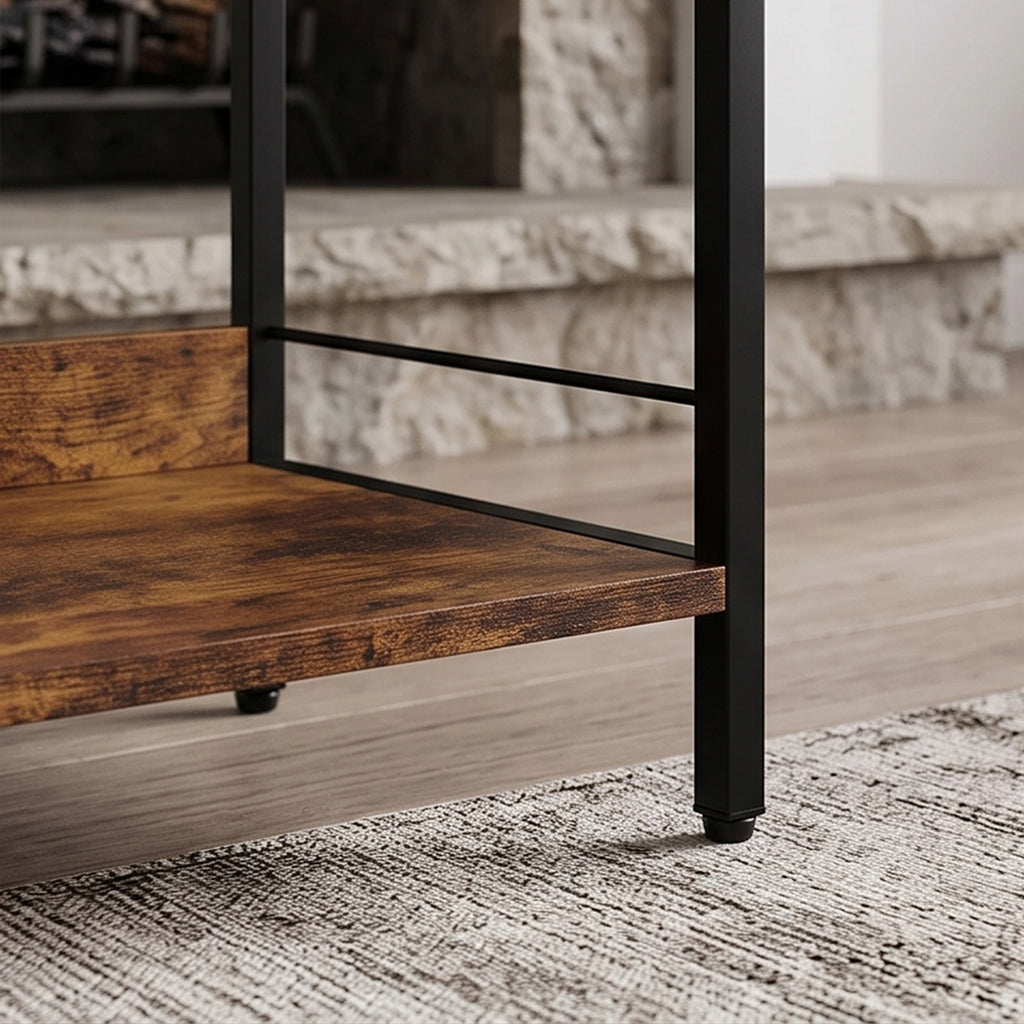 Rustic Brown Arched Bookshelf - detail view 3